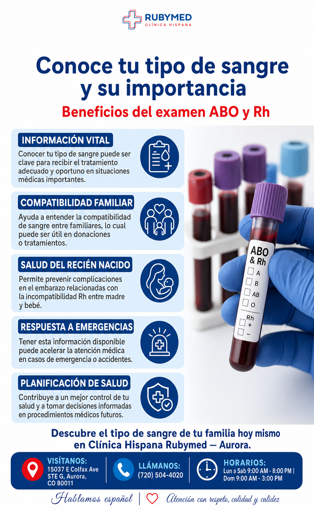 Infografía: ¿Conoces tu tipo de sangre? 5 beneficios vitales del examen ABO y Rh para tu familia
