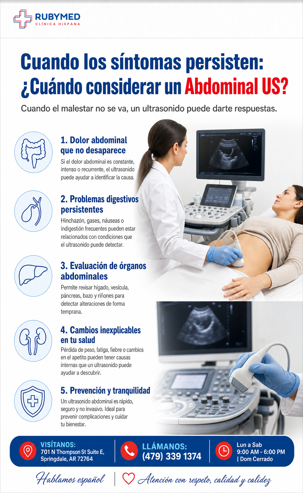 Infografía: ¿Ese malestar en el abdomen no se va? Cuándo un ultrasonido puede darte respuestas