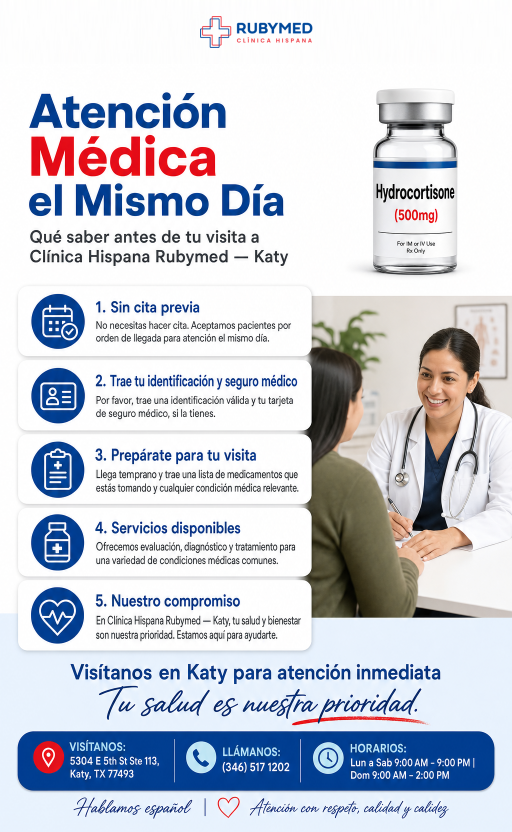 Infografía: ¿Buscas atención médica el mismo día en Katy? Qué saber antes de tu visita