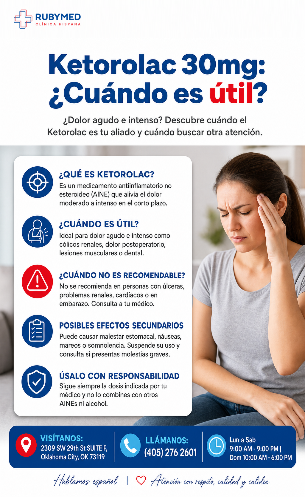 Infografía: ¿Dolor agudo e intenso? Cuándo ayuda el ketorolaco y cuándo buscar otra atención