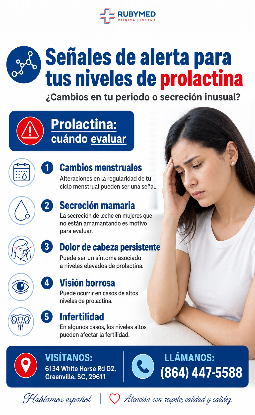 Infografía: ¿Cambios en tu periodo o secreción inusual? Cuándo evaluar tus niveles de prolactina