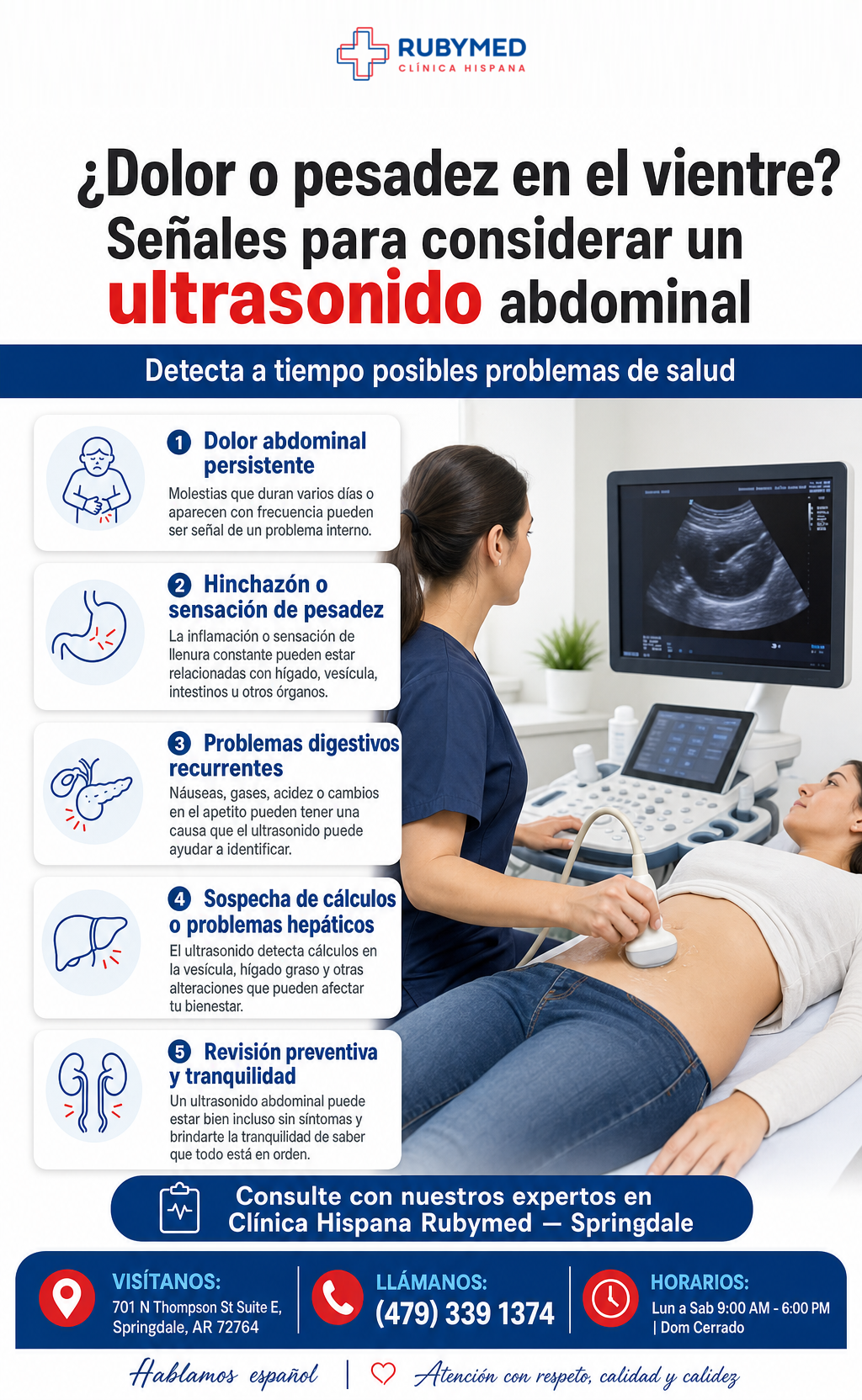 Infografía: ¿Dolor o pesadez en el vientre? Señales para considerar un ultrasonido abdominal