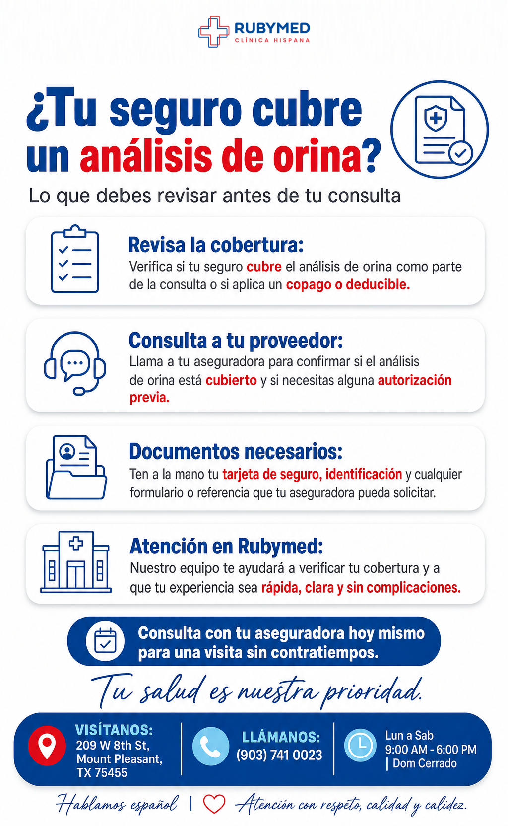Infografía: ¿Tu seguro cubre un análisis de orina? Lo que debes revisar antes de tu consulta