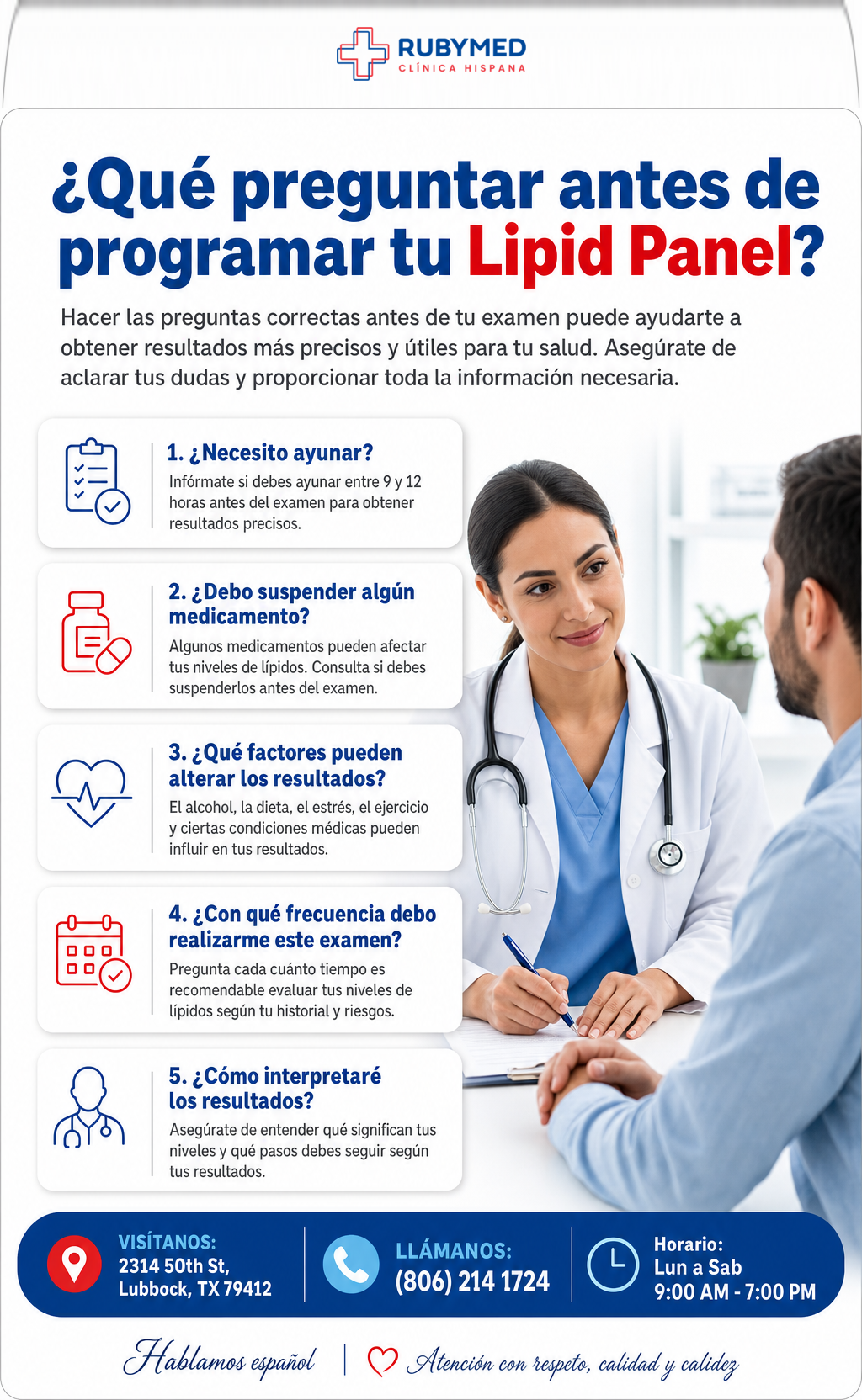 Infografía: ¿Te pidieron un examen de colesterol? Lo que debes preguntar antes de tomar la muestra