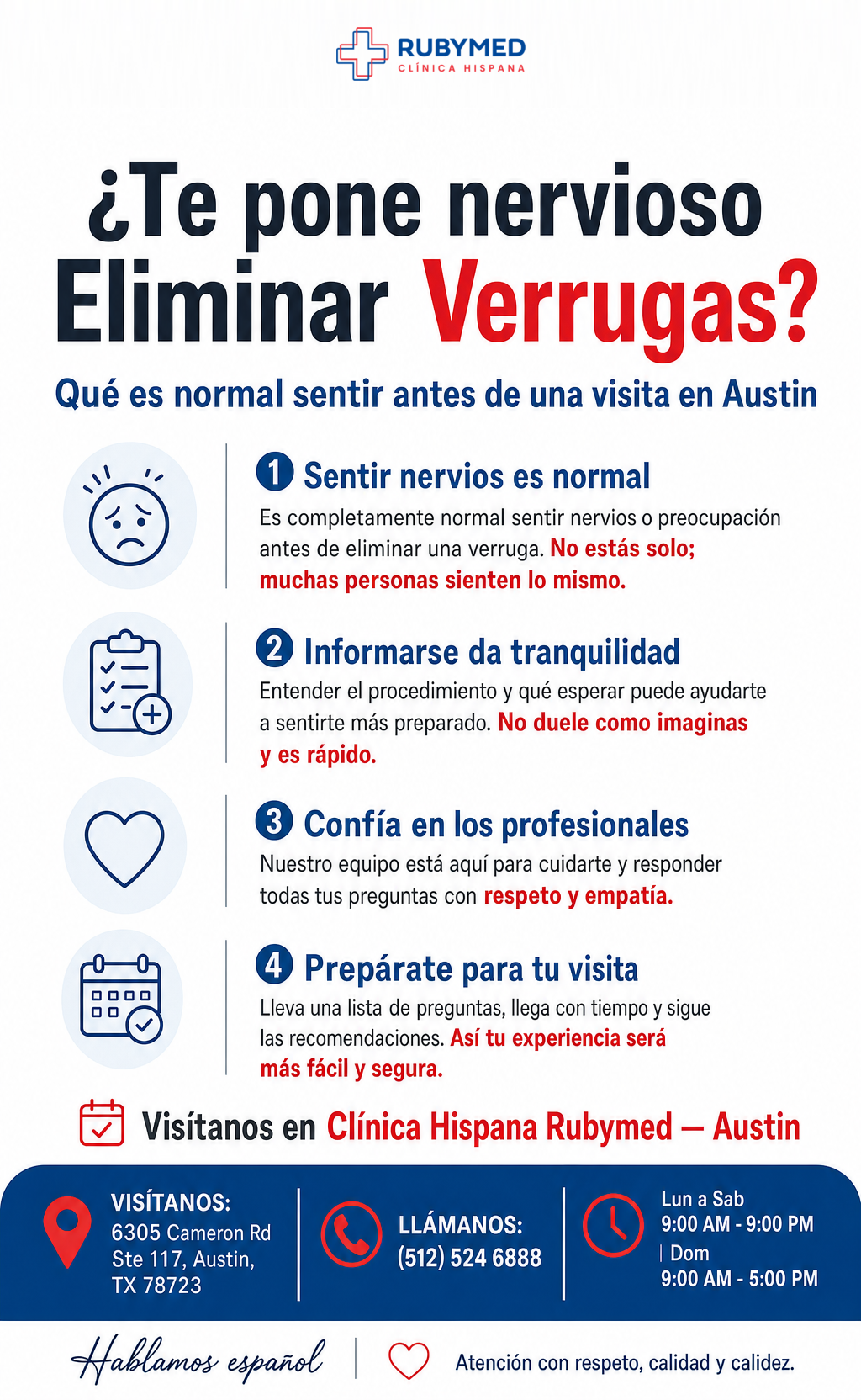 Infografía: ¿Nervios al eliminar una verruga? Lo que es normal sentir y cómo prepararte