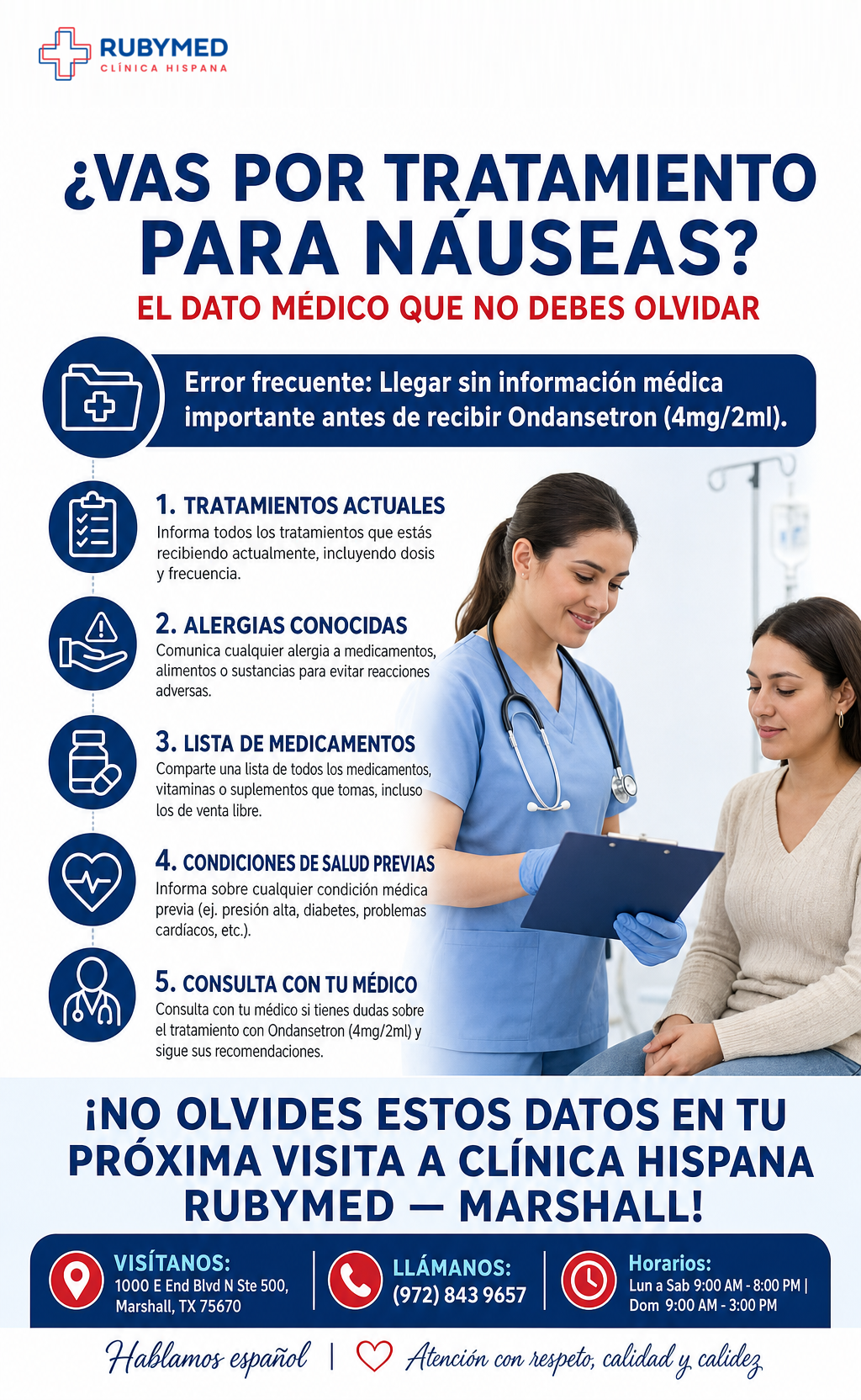 Infografía: ¿Vas por tratamiento para náuseas? El dato médico que no debes olvidar